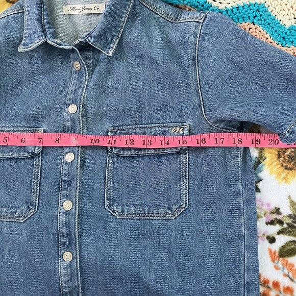 Mavi Jeans Dress Womens Caroline Denim Button Front Shirt Dress Coastal Boho - Picture 6 of 11